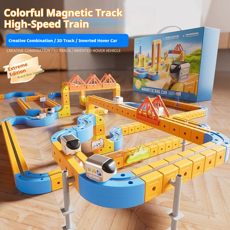 Toy Train Track Set - Diy Assembly Magnetic Track Train Set