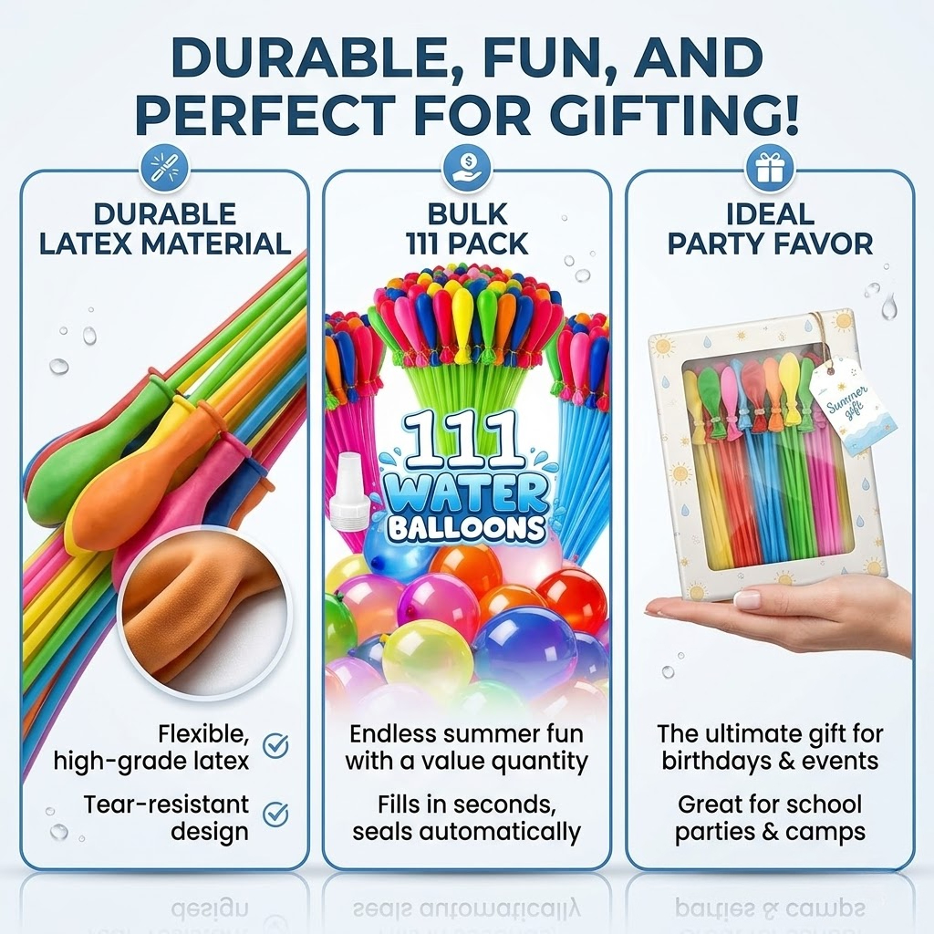 111Pcs Quick Fill Water Balloo - đánh giá và giá Water Balloon Set