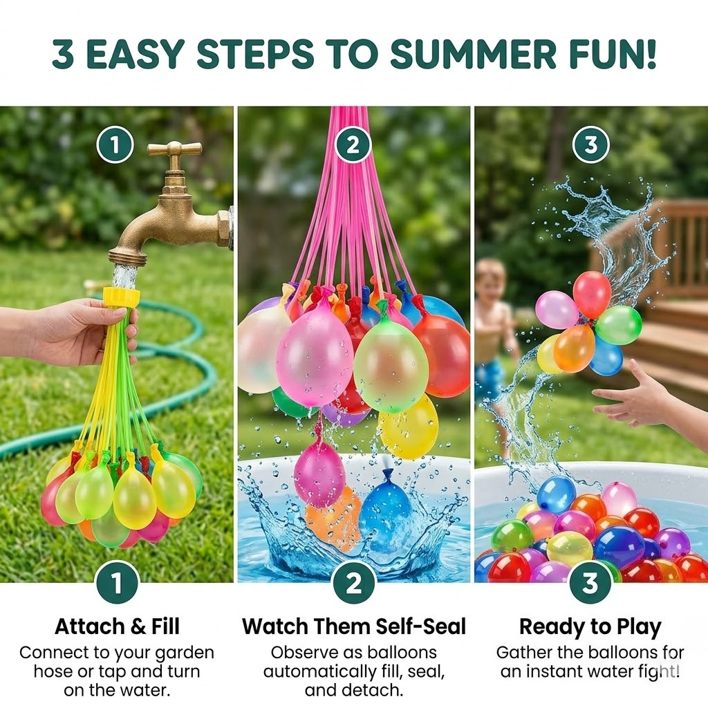 111Pcs Quick Fill Water Balloo - đánh giá và giá Water Balloon Set
