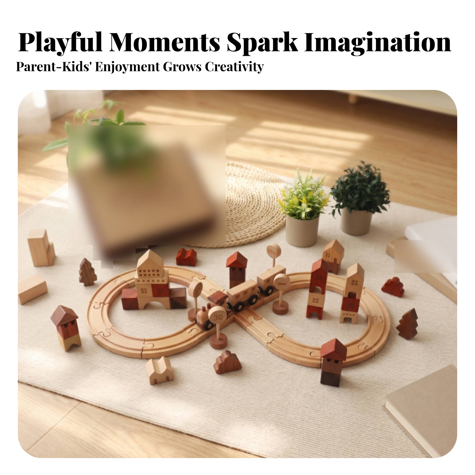 Wooden Railway Station Creativ - đánh giá và giá Toy Train Track Set