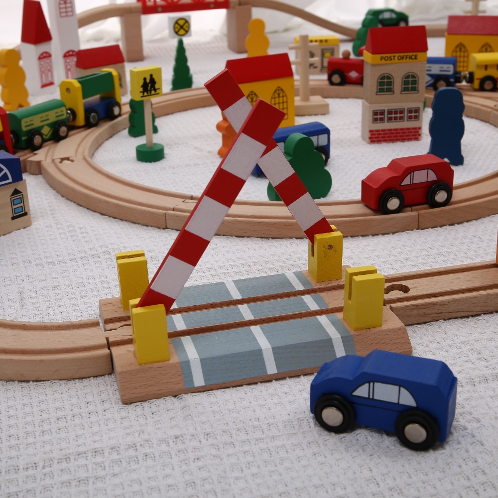 Wooden train set with track sl - đánh giá và giá Toy Train Track Set