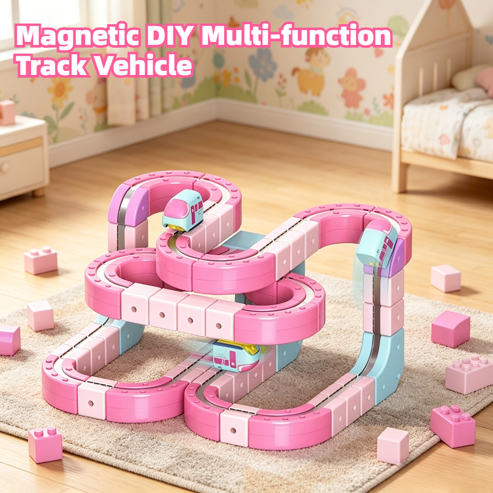 Pink Magnetic Building Block T - đánh giá và giá Toy Train Track Set