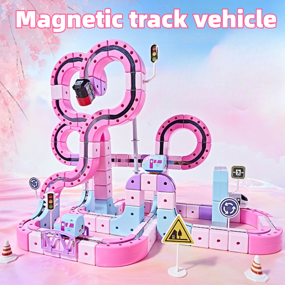 Pink Magnetic Building Block T - đánh giá và giá Toy Train Track Set