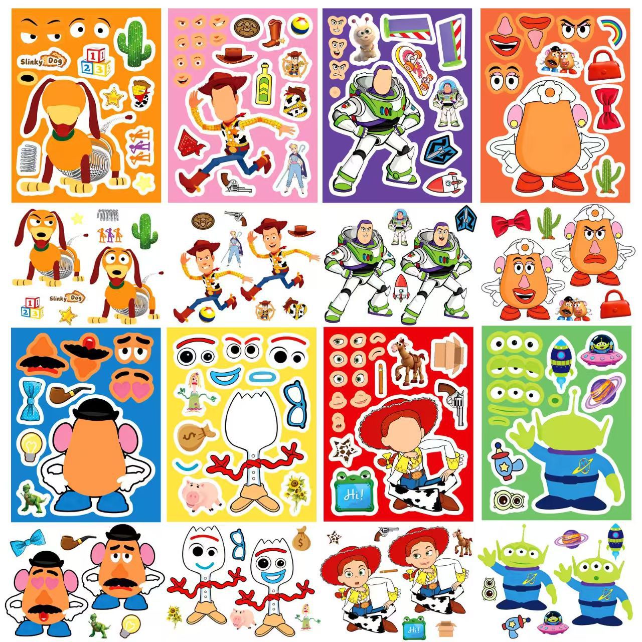 1 box of 8 sheets Make a Face  - đánh giá và giá Kids Toys Idea