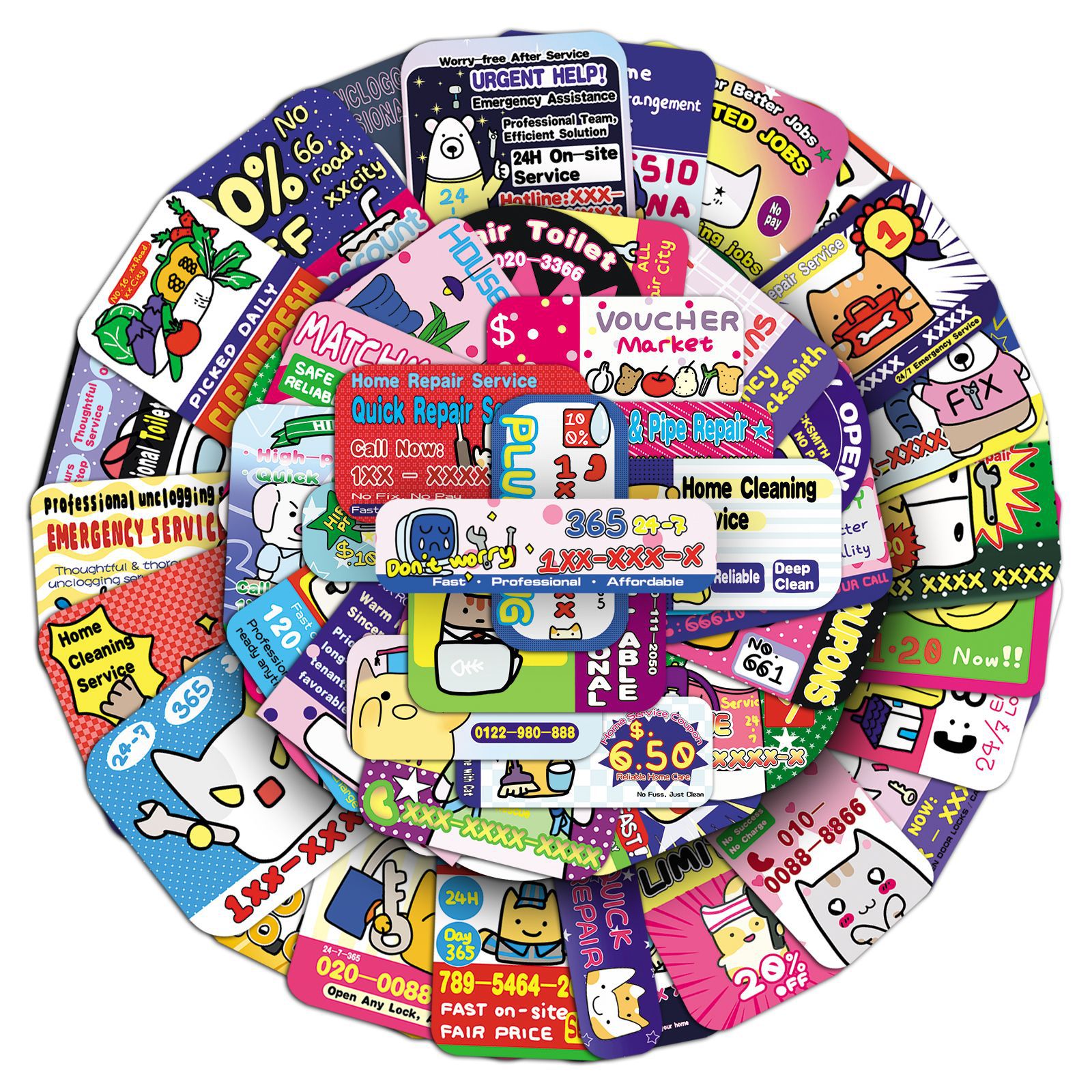 50Pcs Quirky Gag Ad Stickers C - đánh giá và giá Kids Quirky Toys