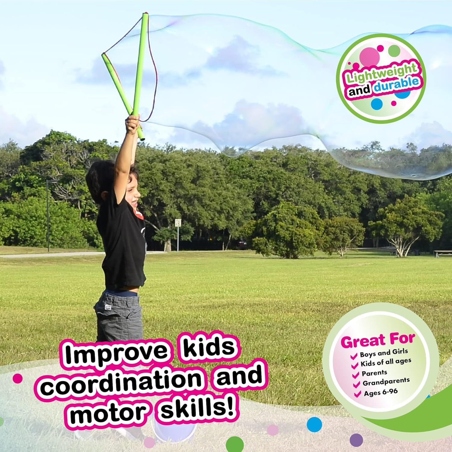Giant Bubble Wand Kit: 3 Gallo - đánh giá và giá Kids Toys Made In Usa