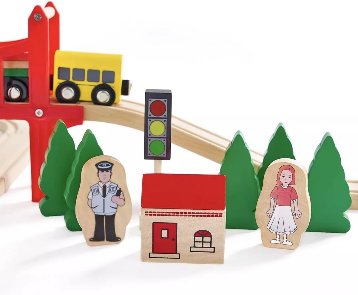 Wooden Train Set - 39 Pieces W - đánh giá và giá Toy Train Track Set