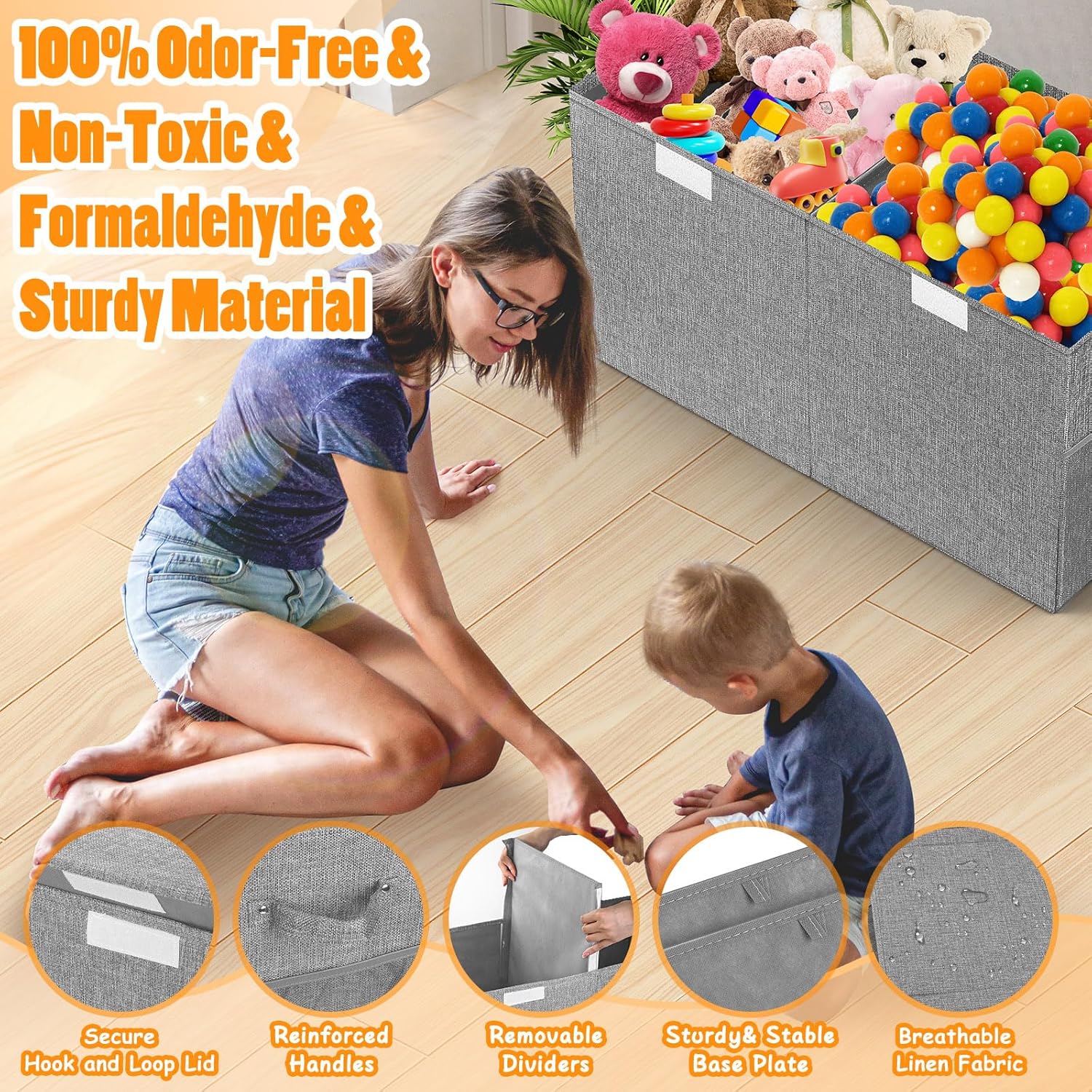 Large Toy Storage Box with Lid - đánh giá và giá Kids' Toy